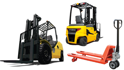 Two Forklifts and Pallet Carrier