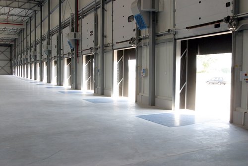 Empty loading dock with doors open